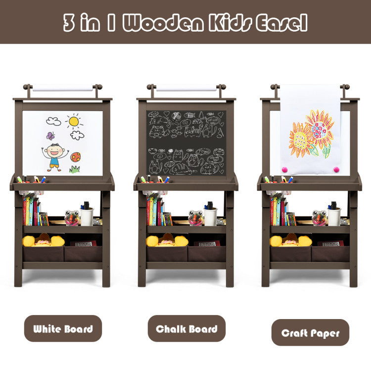 3-in-1 Double-Sided Storage Art Easel