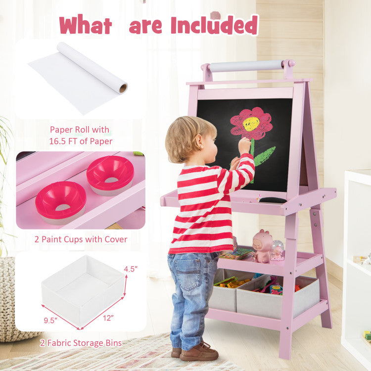 3-in-1 Double-Sided Storage Art Easel