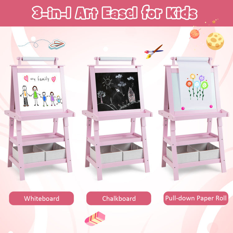 3-in-1 Double-Sided Storage Art Easel