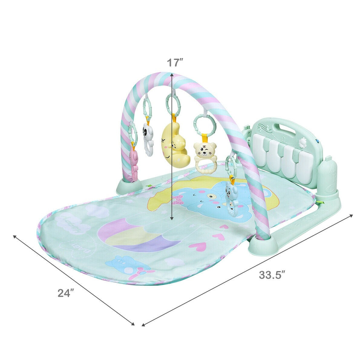 3-in-1 Baby Gym Piano Music and Lights Fun Play Mat