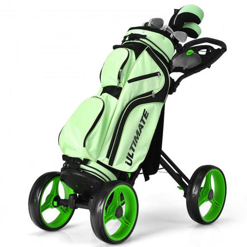 4 Wheels Golf Push Cart with Brake Scoreboard Adjustable Handle