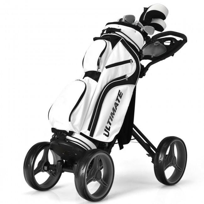 4 Wheels Golf Push Cart with Brake Scoreboard Adjustable Handle