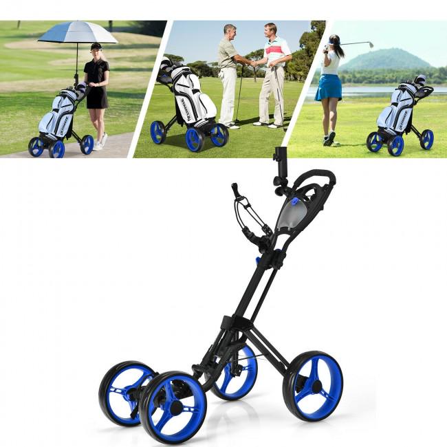 4 Wheels Golf Push Cart with Brake Scoreboard Adjustable Handle