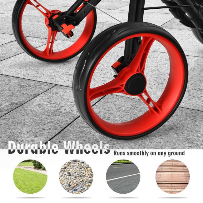 4 Wheels Golf Push Cart with Brake Scoreboard Adjustable Handle