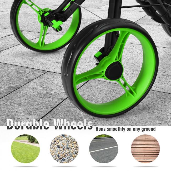 4 Wheels Golf Push Cart with Brake Scoreboard Adjustable Handle