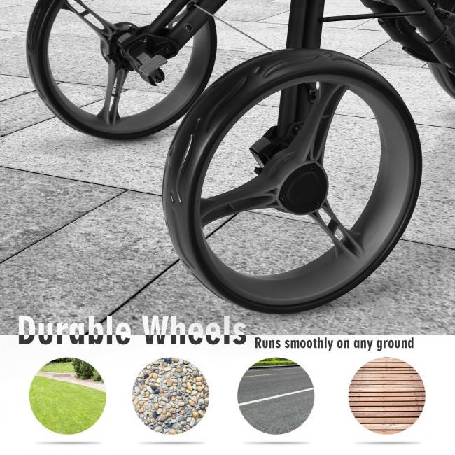 4 Wheels Golf Push Cart with Brake Scoreboard Adjustable Handle