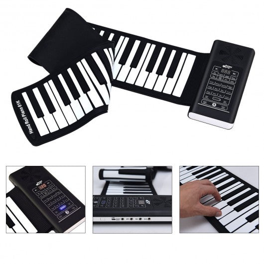 61 Key Electronic Roll up Silicone Rechargeable Piano Keyboard