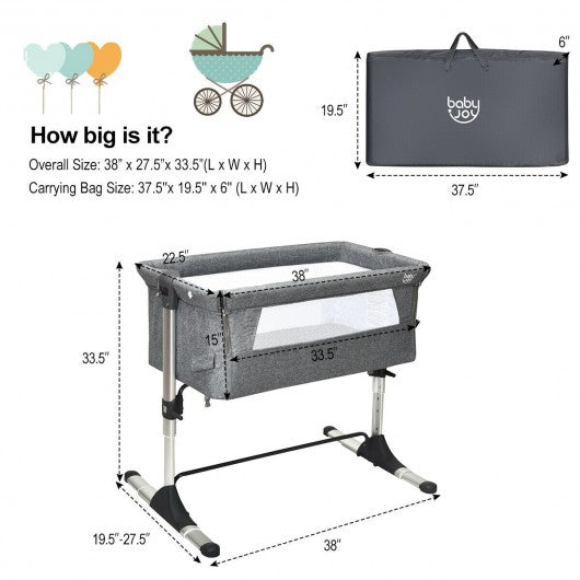Portable Baby Bed Travel Bassinet Crib with Carrying Bag