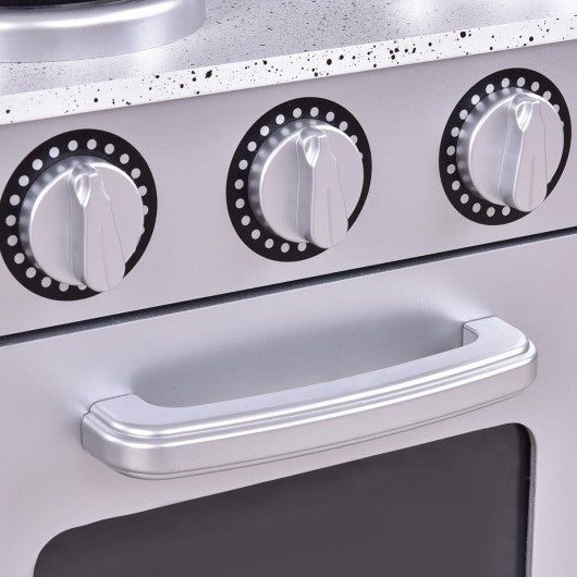 Kids Wooden Modern Kitchen Cooking Pretend Play Set