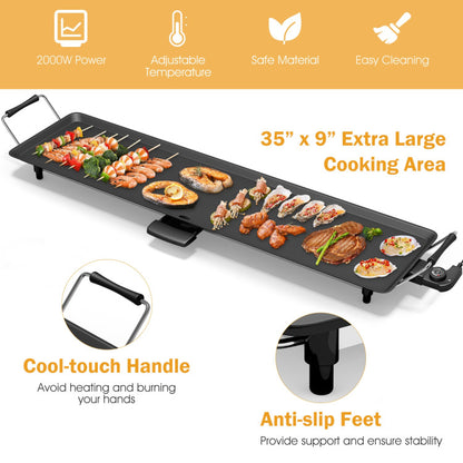 35 Inch Costway Electric Griddle Teppanyaki Grill with Adjustable Temperature