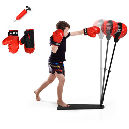 Kids Adjustable Stand Punching Bag Toy Set with Boxing Glove