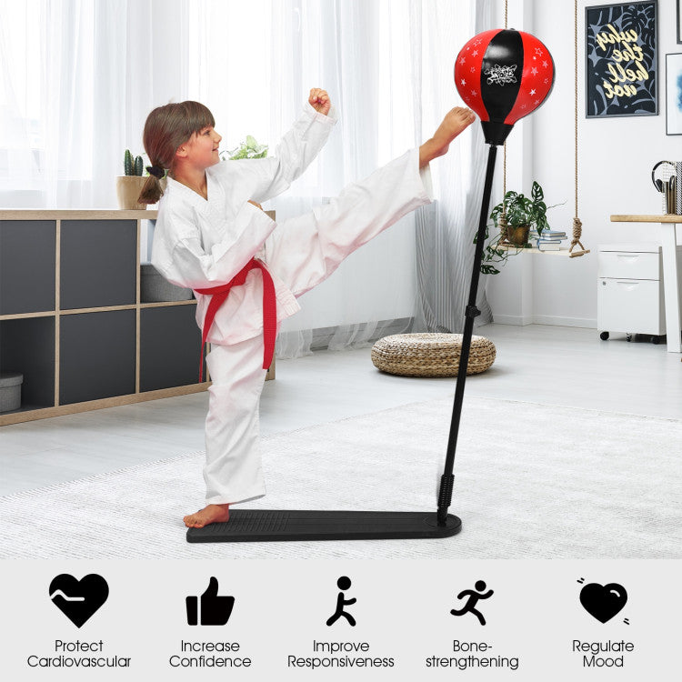 Kids Adjustable Stand Punching Bag Toy Set with Boxing Glove