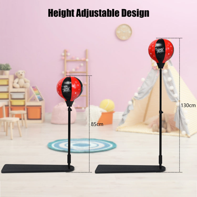 Kids Adjustable Stand Punching Bag Toy Set with Boxing Glove