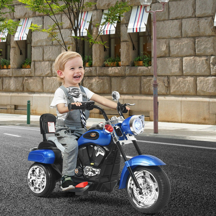 6V Powered Toddler 3-Wheel Motorbike Ride On Toy with Horn and Headlight
