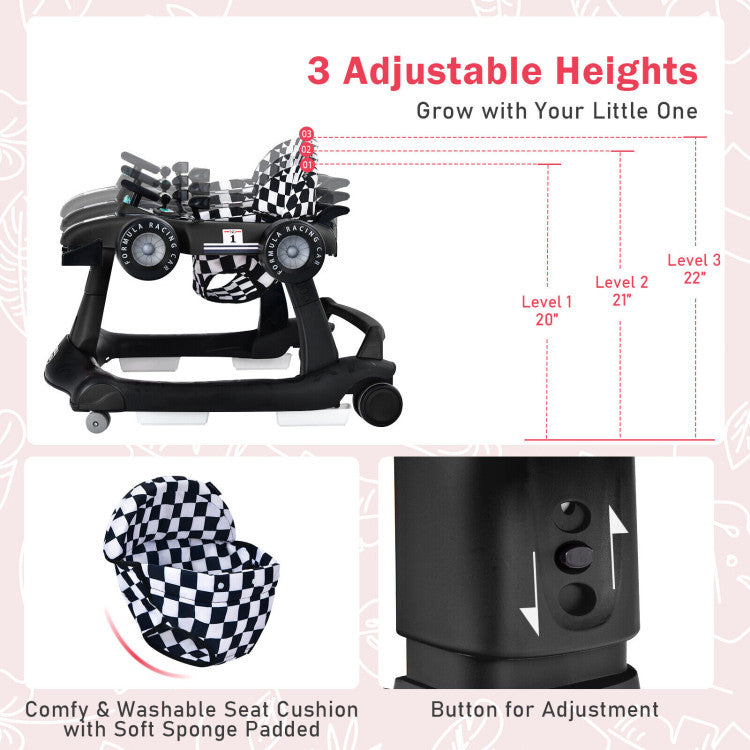 4-in-1 Foldable Activity Push Walker with Adjustable Height