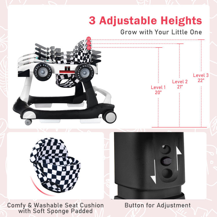 4-in-1 Foldable Activity Push Walker with Adjustable Height