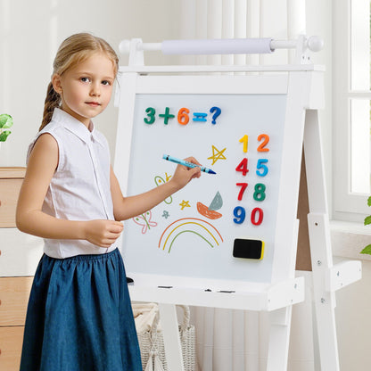 3-in-1 Double-sided Art Easel with Chalkboard and Magnetic Whiteboard