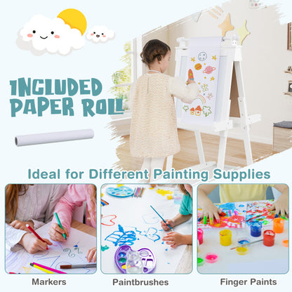 3-in-1 Double-sided Art Easel with Chalkboard and Magnetic Whiteboard