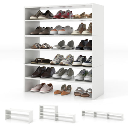 3-in-1 Wood Shoe Rack Ideal for Entryway and Hallway