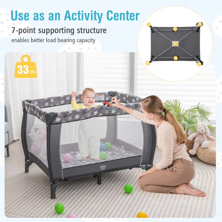 Portable Baby Nursery Center 4-in-1 Portable Travel Crib