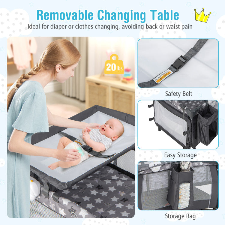 Portable Baby Nursery Center 4-in-1 Portable Travel Crib