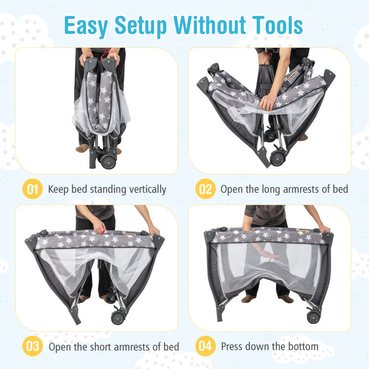 Portable Baby Nursery Center 4-in-1 Portable Travel Crib