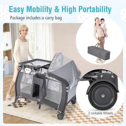 Portable Baby Nursery Center 4-in-1 Portable Travel Crib