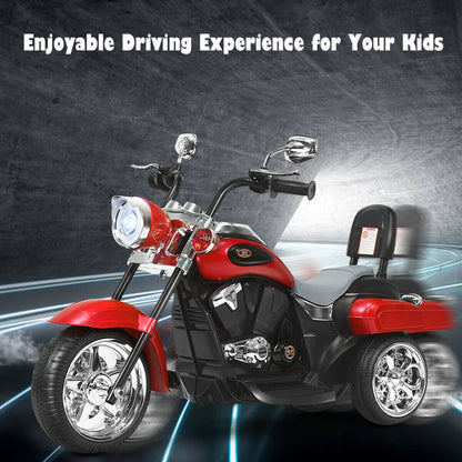 6V Powered Toddler 3-Wheel Motorbike Ride On Toy with Horn and Headlight