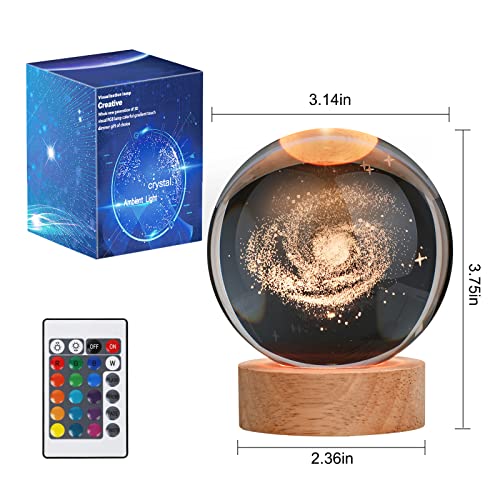 Large 3D Galaxy Crystal Ball Night Light