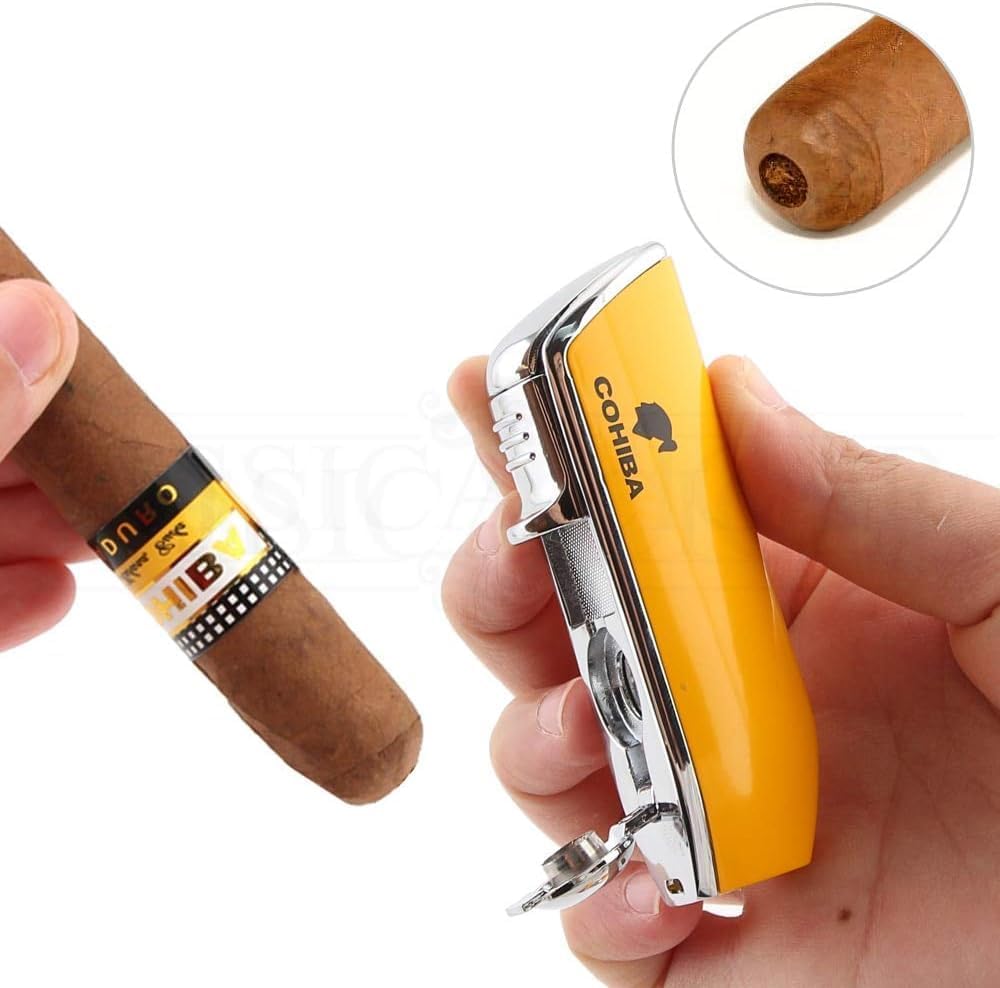 Windproof Jet Blue Flame Cigar Lighter