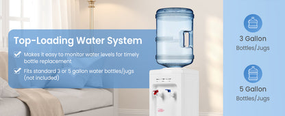 5 Gallons Hot and Cold Water Cooler Dispenser with Child Safety Lock
