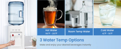 5 Gallons Hot and Cold Water Cooler Dispenser with Child Safety Lock