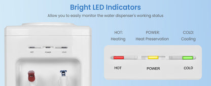 5 Gallons Hot and Cold Water Cooler Dispenser with Child Safety Lock