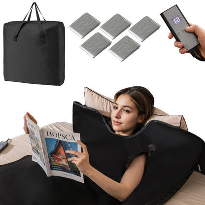 Infrared Sauna Blanket for Home Use with Arm Sleeves Wraps and Carry Bag
