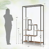 6-Tier Tall Plant Stand with 10 Hanging Hooks