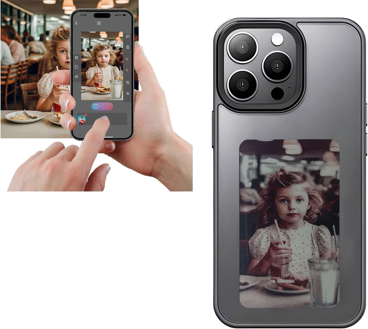 Smart Photo Rear Projection Customizable E-Ink Phone Case