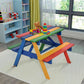 4-Seat Outdoor Kids Picnic Table Bench Set with Removable Umbrella