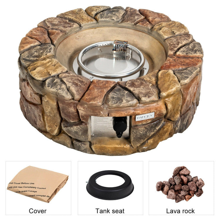 40,000 BTU Stone Gas Fire Stove Pit