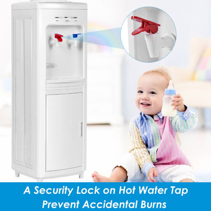 5 Gallons Hot and Cold Water Cooler Dispenser with Child Safety Lock