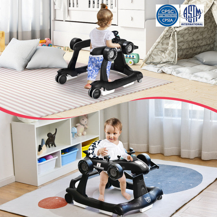 4-in-1 Foldable Activity Push Walker with Adjustable Height