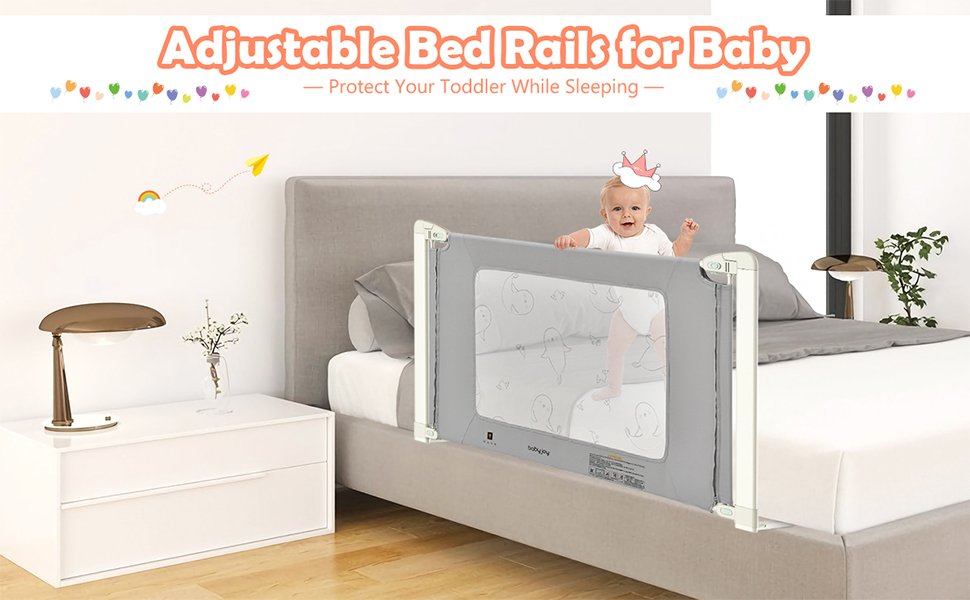 Bed Rail Guard for Toddlers Kid with Adjustable Height and Safety Lock