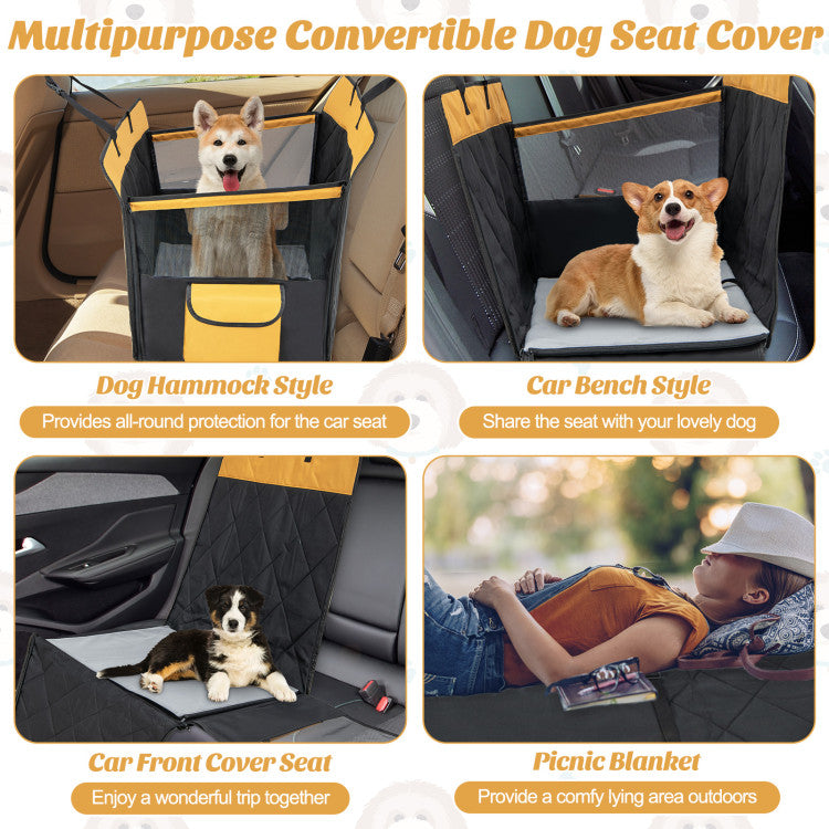 Dog Car Seat Cover with Mesh Window for Small and Medium Dogs