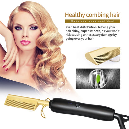 Heating Comb Straightener Electric Hot Comb Flat Iron