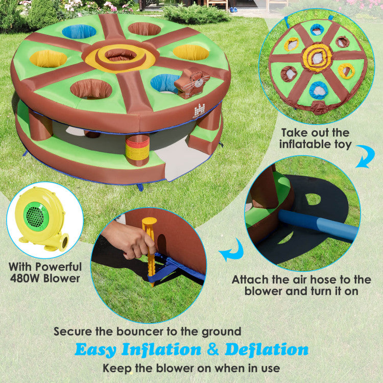 Inflatable Human Whack a Mole for Kids with 480W Blower for Yard