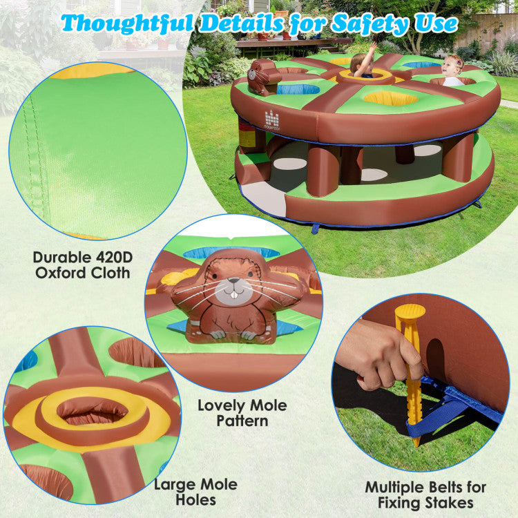 Inflatable Human Whack a Mole for Kids with 480W Blower for Yard