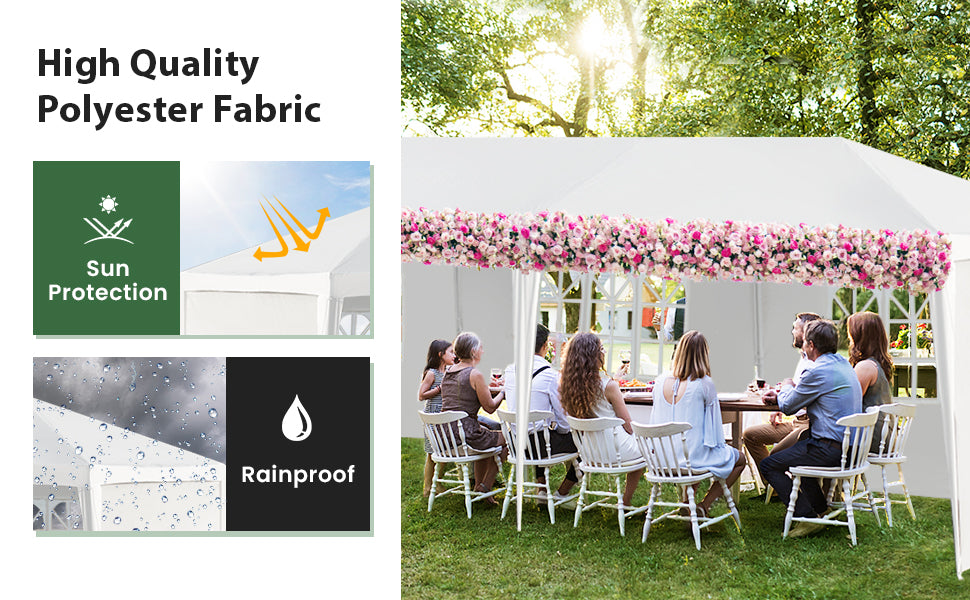 10 x 30 Feet Outdoor Canopy Tent with 6 Removable Sidewalls and 2 Doorways