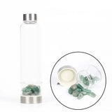 550ML Natural Stone Quartz Crystal Glass Water Bottle