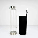 550ML Natural Stone Quartz Crystal Glass Water Bottle