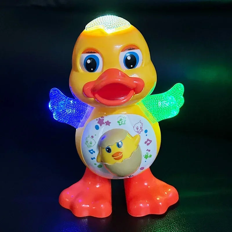 Electric Dancing Duck Funny Blink Eyes Flashing Light Shake The Body Cute Musical Cartoon Animal Educational Toy Children Gift