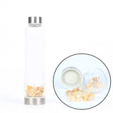 550ML Natural Stone Quartz Crystal Glass Water Bottle